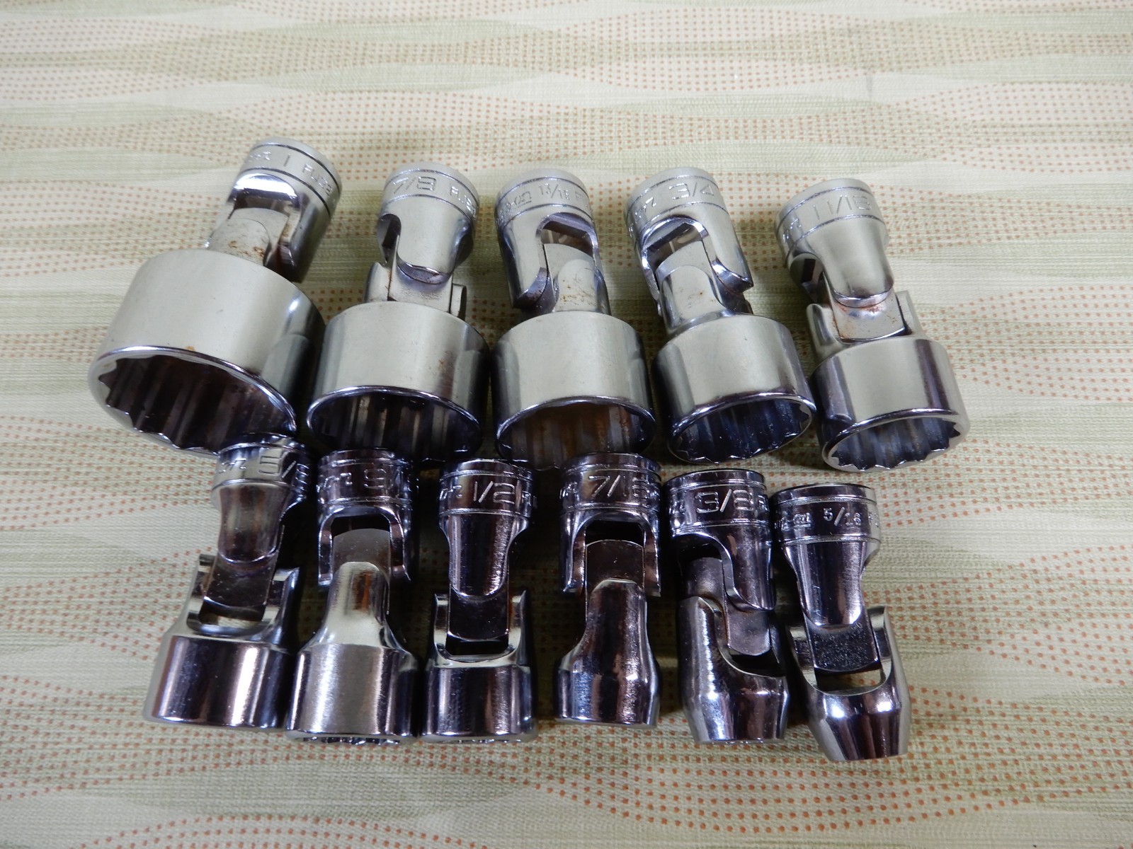 Snap-On Swivel End Socket Set 3/8 Drive 11 Pieces Great Condition VX