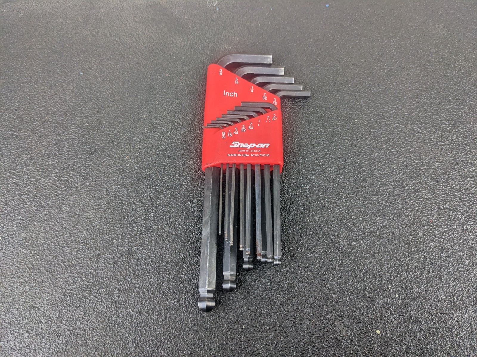 #bp475 Snap-On BHS13A SAE L-Shaped Ball Hex Wrench Set (0.05-3/8″)