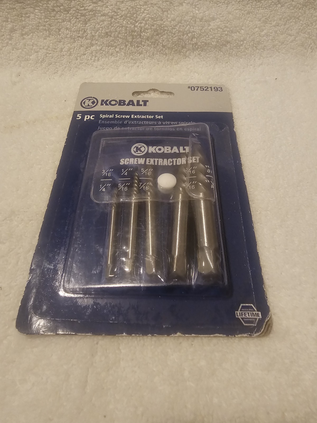 Kobalt 5 Pc Spiral Screw Extraction Set Covering 3/16″ – 3/4″ Extractor #0752193
