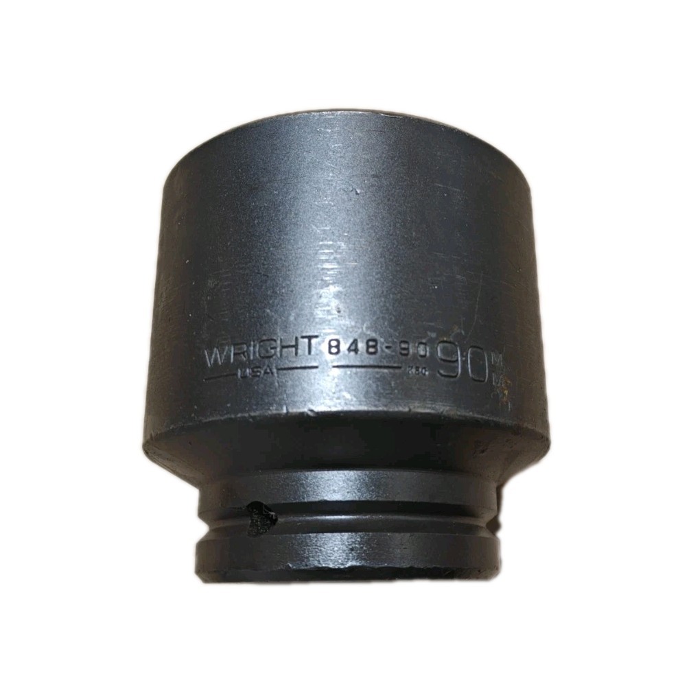 WRIGHT 848-90 Impact Socket 1 1/2 in Drive, 90 mm, 6-Point, Std, Black Oxide