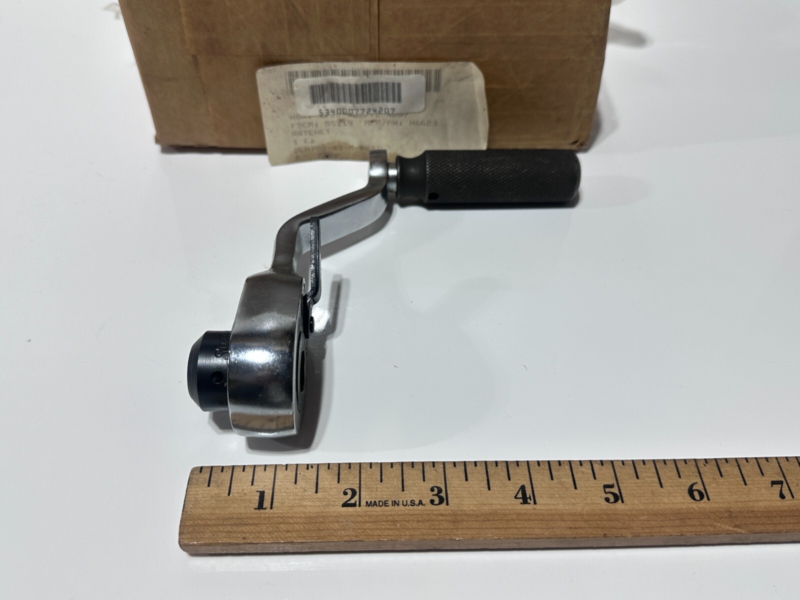 NOS Snap-On USA N6623 1/2 Drive Ratchet Offset Knurled Twist Spinner Handle RARE