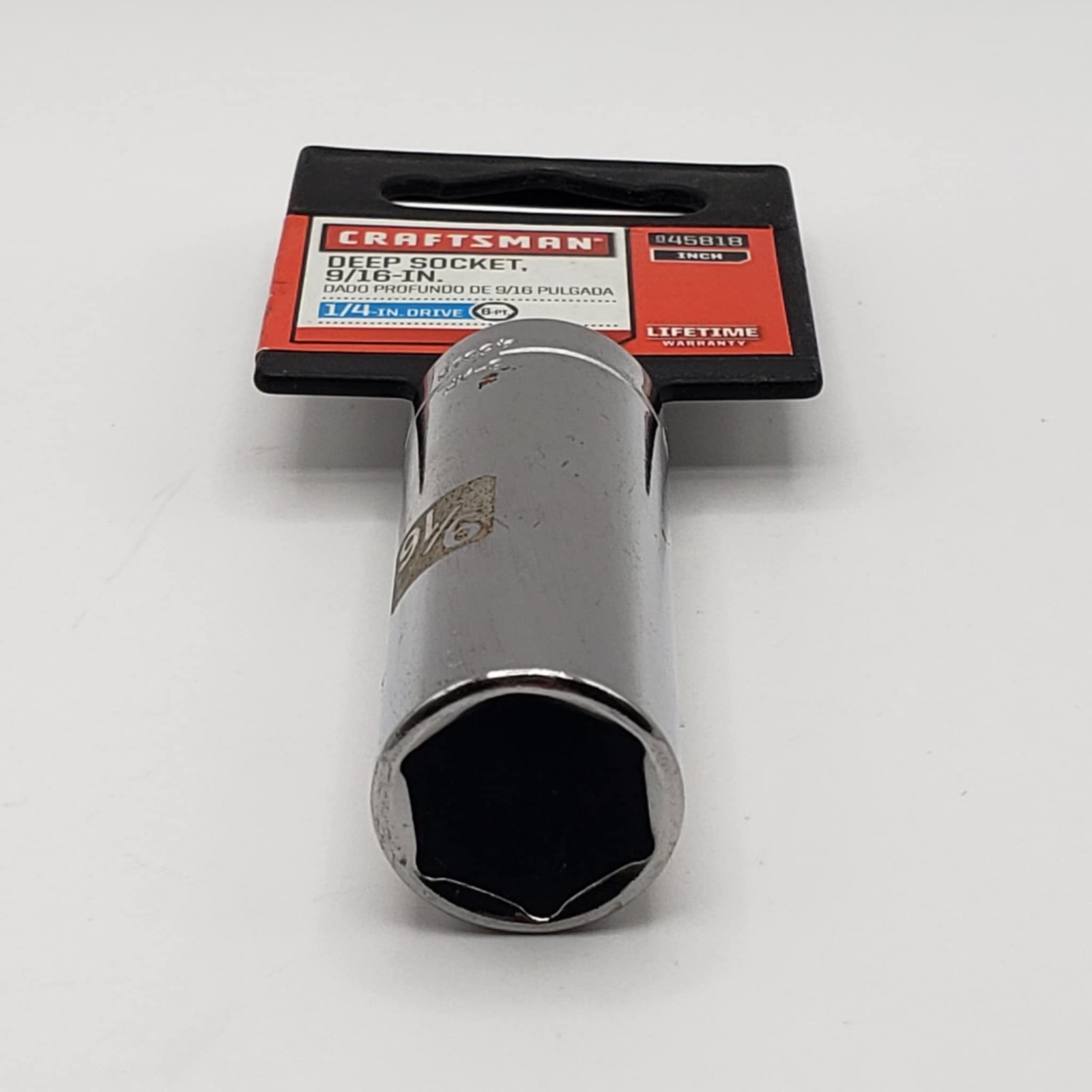 Sears Craftsman Tools SAE 9/16″ In 1/4″ In Drive 6-Point Deep Socket #45818