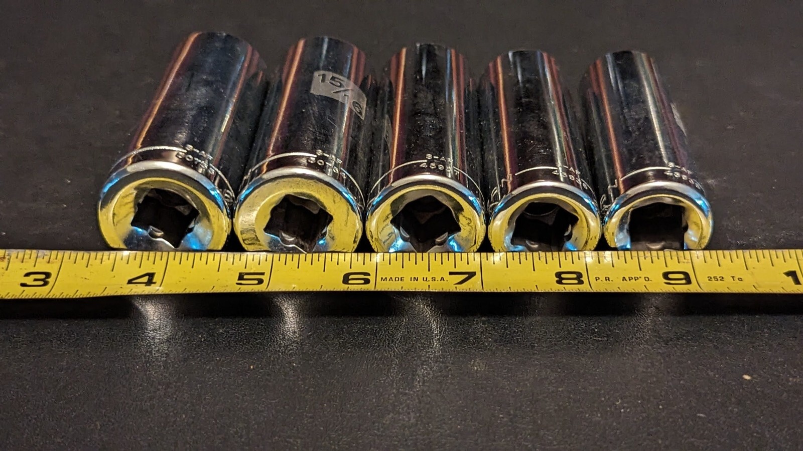 10 Craftsman Socket Set 1 15/16 7/8 13/16 3/4 11/16 5/8 9/16 1/2 S-AF 1/2″ Drive