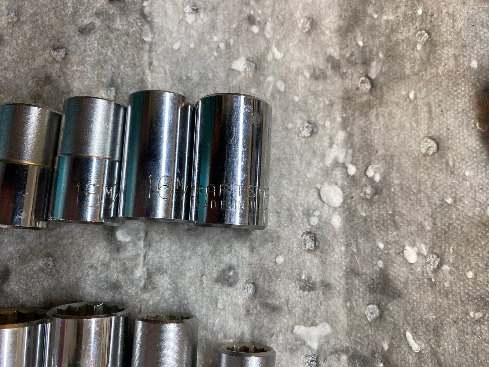 Craftsman Socket Lot 50+ Pcs SAE Metric Sizes 3/8 And 1/2 Drive Made In USA