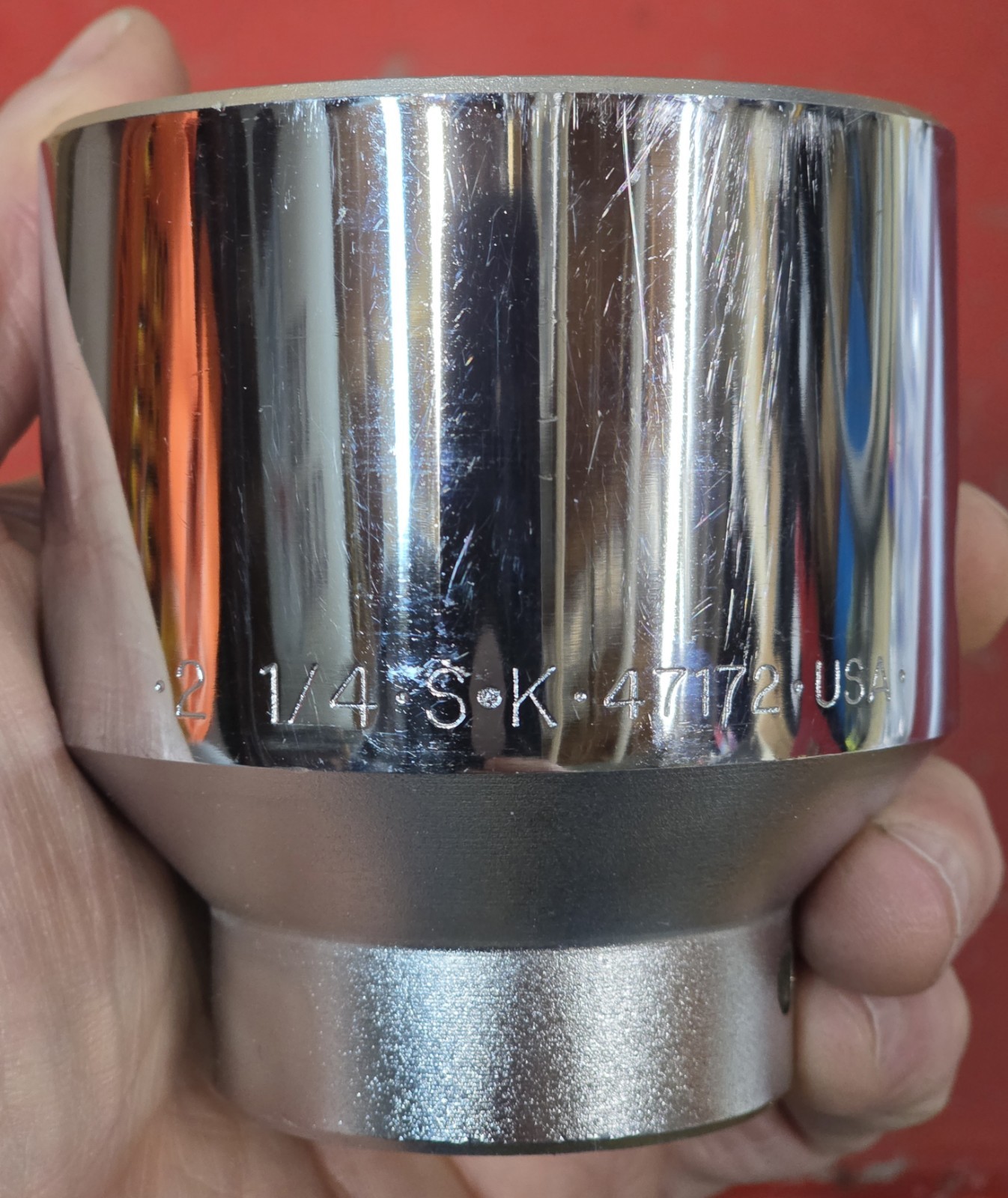 SK Tools 3/4″ Drive 2-1/4″ Polished Chrome Shallow Socket 12pt 47172 USA