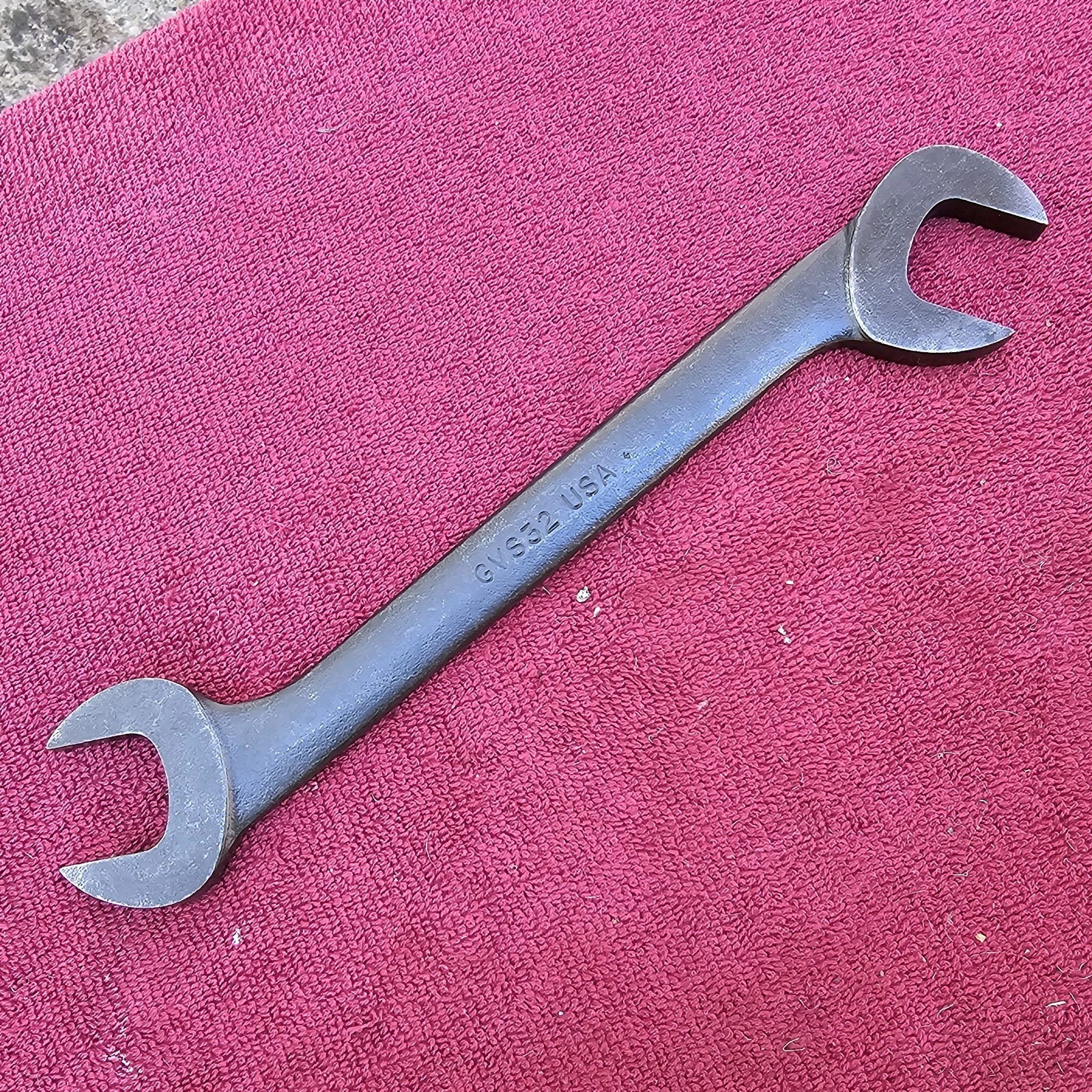 1986 Snap-on 1″ 4 Way Head Open End Wrench Black Industrial Finish GVS32
