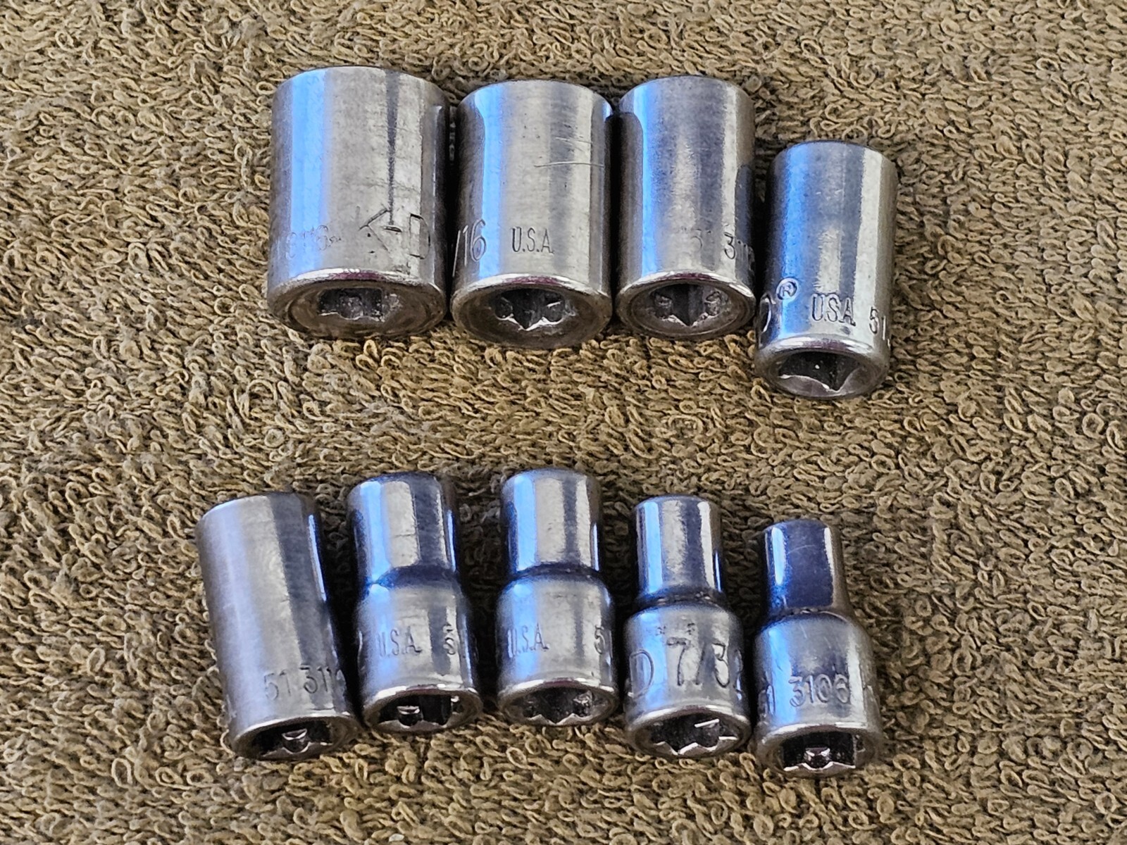 12 KD K-D 1/4″ Drive 51 Socket Set Ratchet Extension Sae 1/2 7/16 3/8 5/16 3/16
