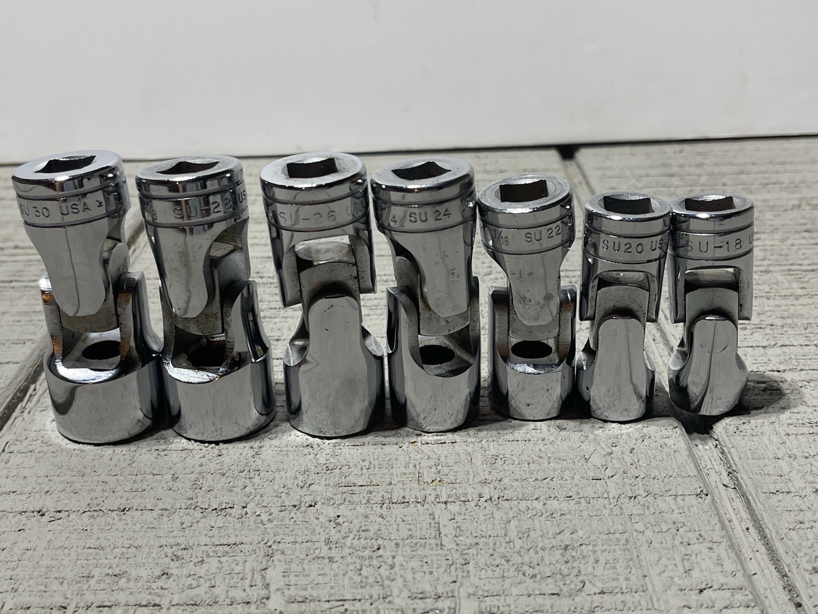 Snap On SU 1/2″DRIVE 7PC. SWIVEL SOCKET SET Snap-On 9/16-15/16