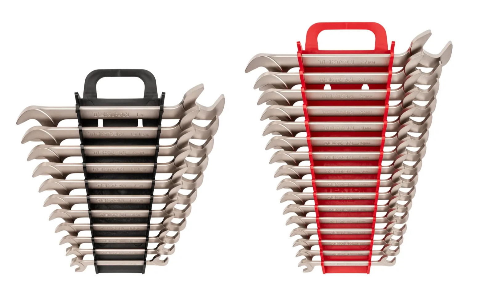 3/8-1 in. , 10-27 mm Angle Head Open End Wrench Set with Holder (27-Piece)