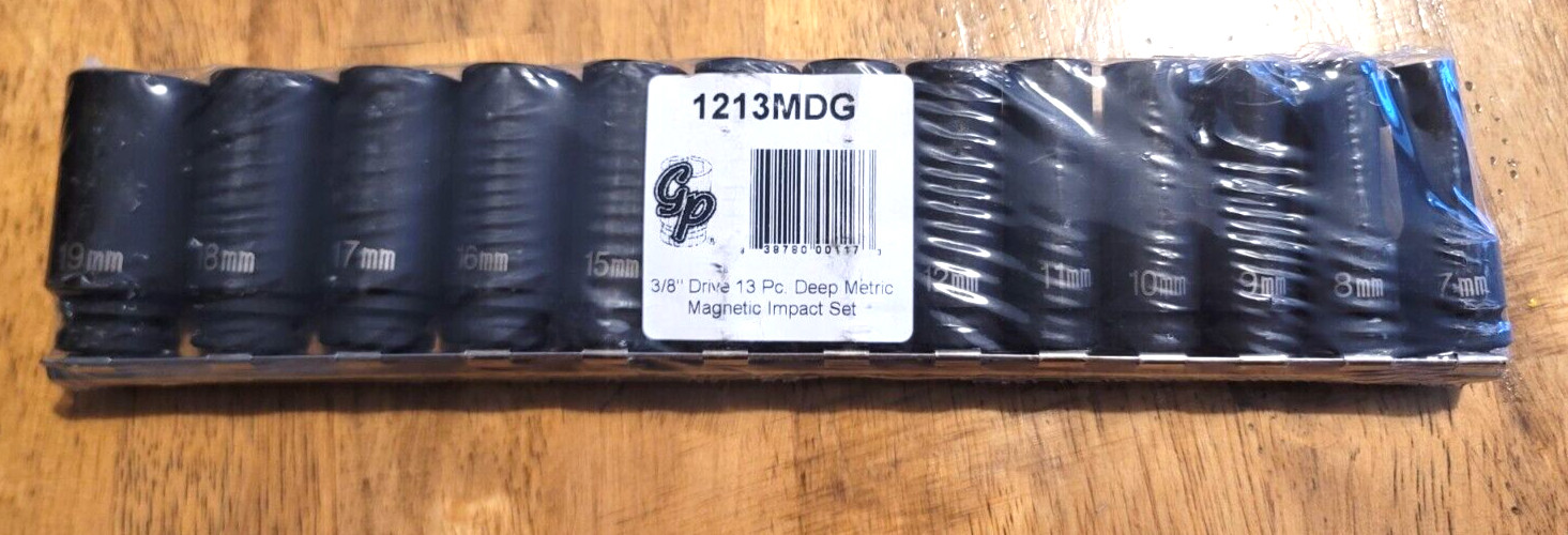 Grey Pneumatic 13pc Magnetic 3/8″dr Metric DEEP Impact Socket set 7-19mm 1213MDG