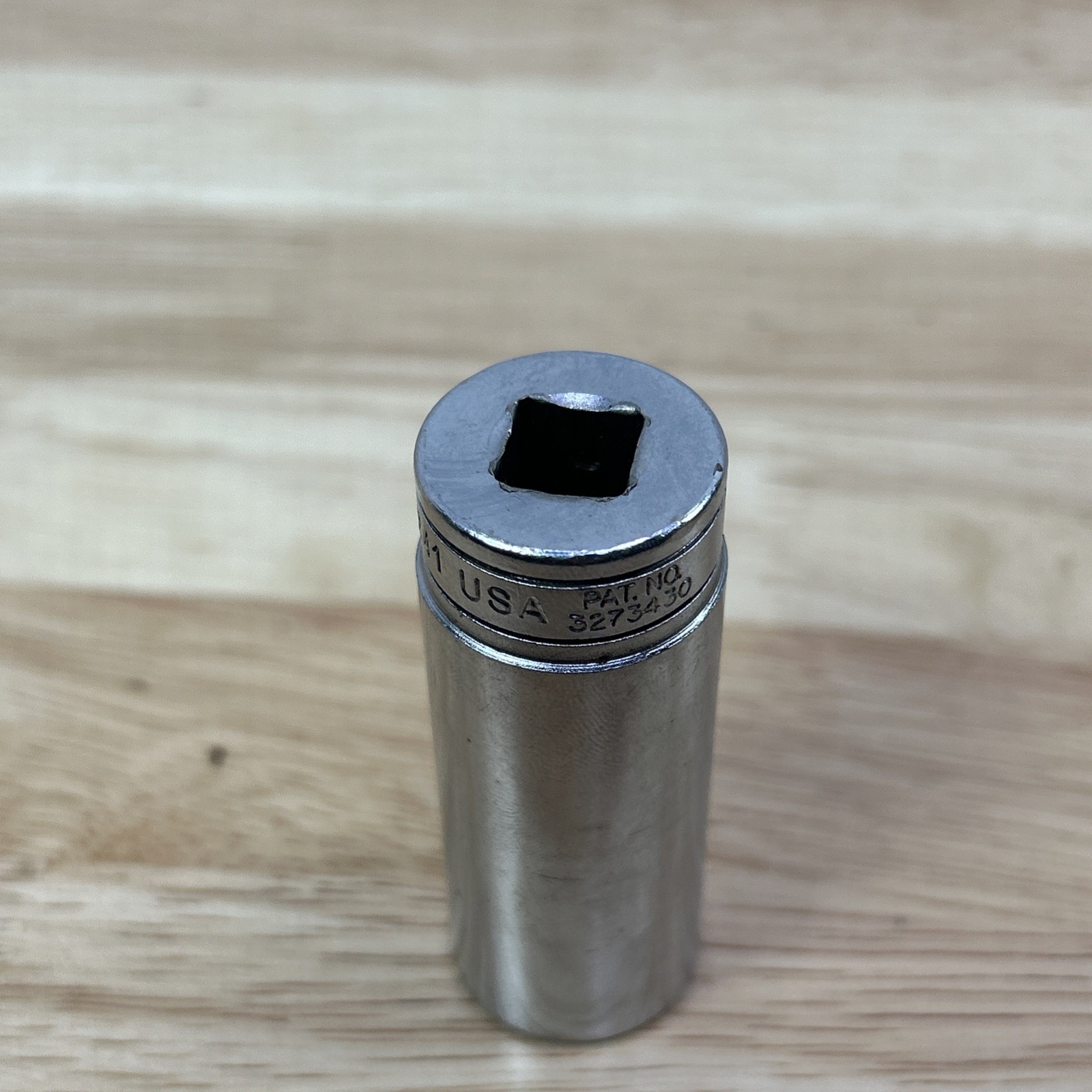 Snap-on Tools 3/8″ Drive 3/4″ 12 Point Deep Chrome Socket SF241 USA Vintage