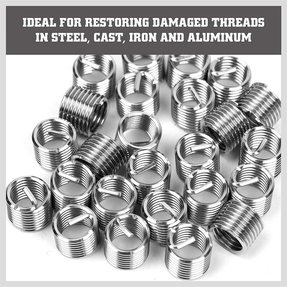 131Pcs Metric Thread Repair Insert Kit M5 M6 M8 M10 M12 Helicoil Pro Coil Tool