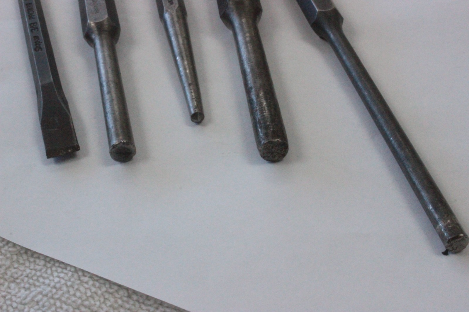 Lot Of 5 Snap On Punches (ppc108la,204a,110a,112a,812b, USA