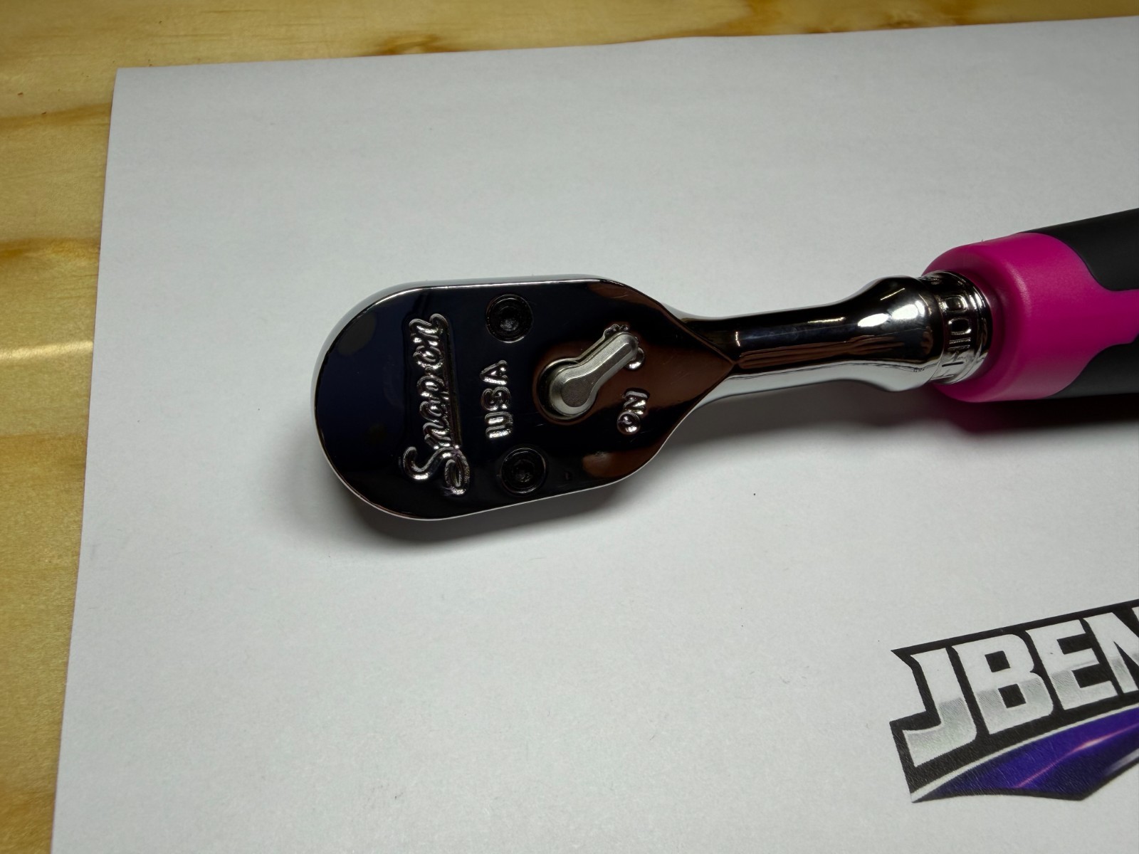 Snap-on Tools NEW ELECTRIC PINK 3/8″ Drive Soft Grip Fixed Head Ratchet FH100EP