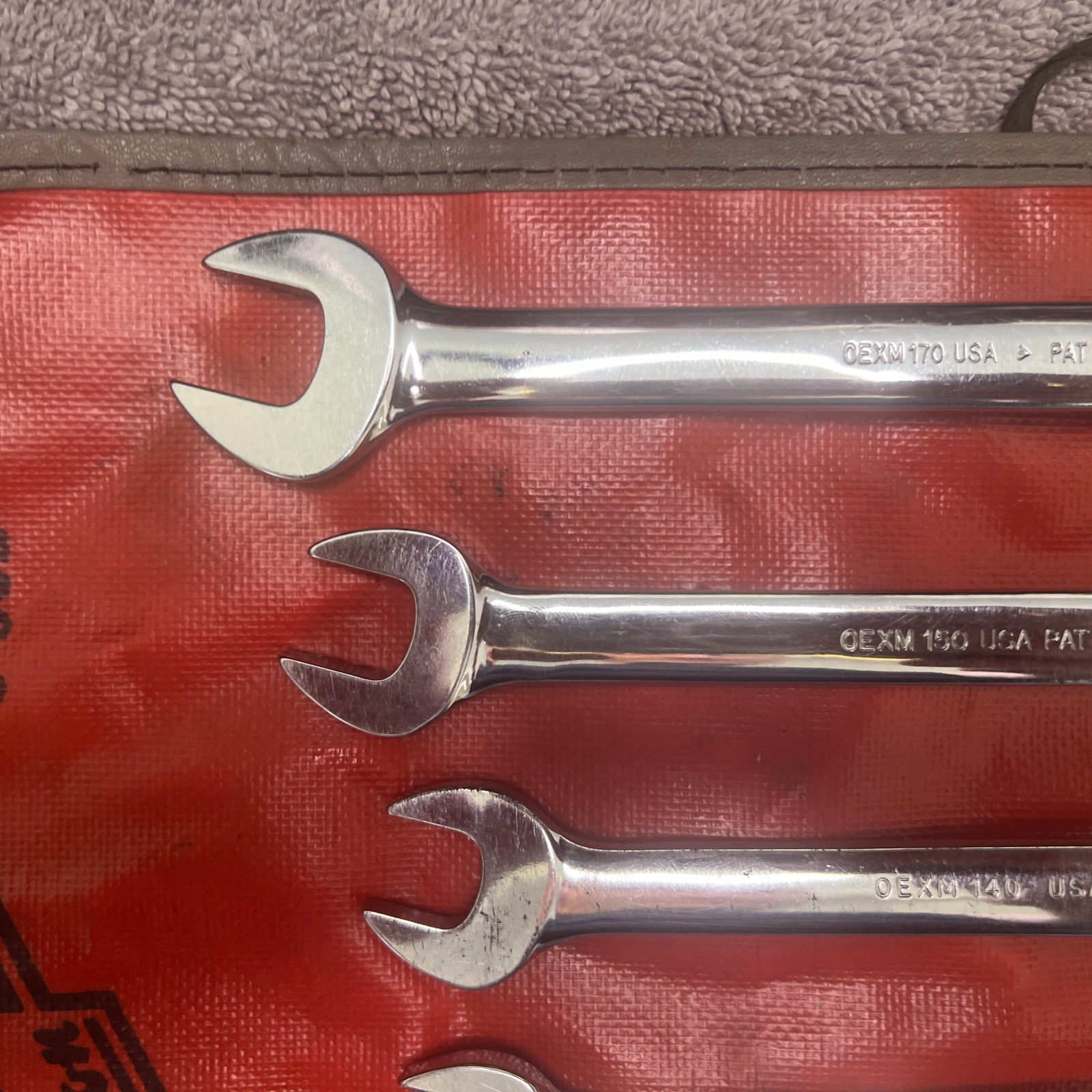 Snap-on 5pc Metric 12pt Combo Wrench Set 12mm 13mm 14mm 15mm 17mm/ C-508 case