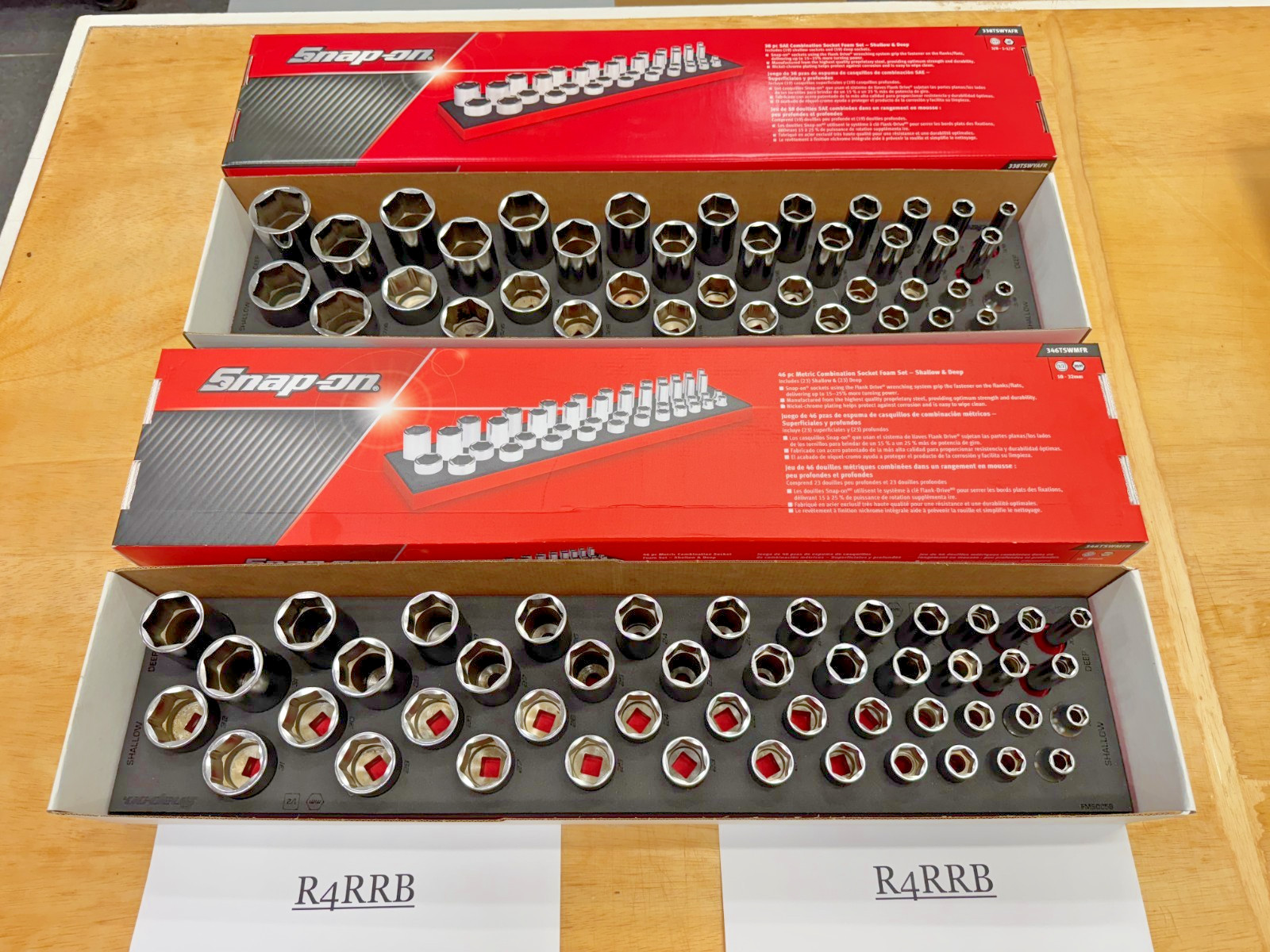 Snap-on Tools NEW RED 84pc 1/2″ Drive 6pt Metric + SAE Master Socket Foam Sets