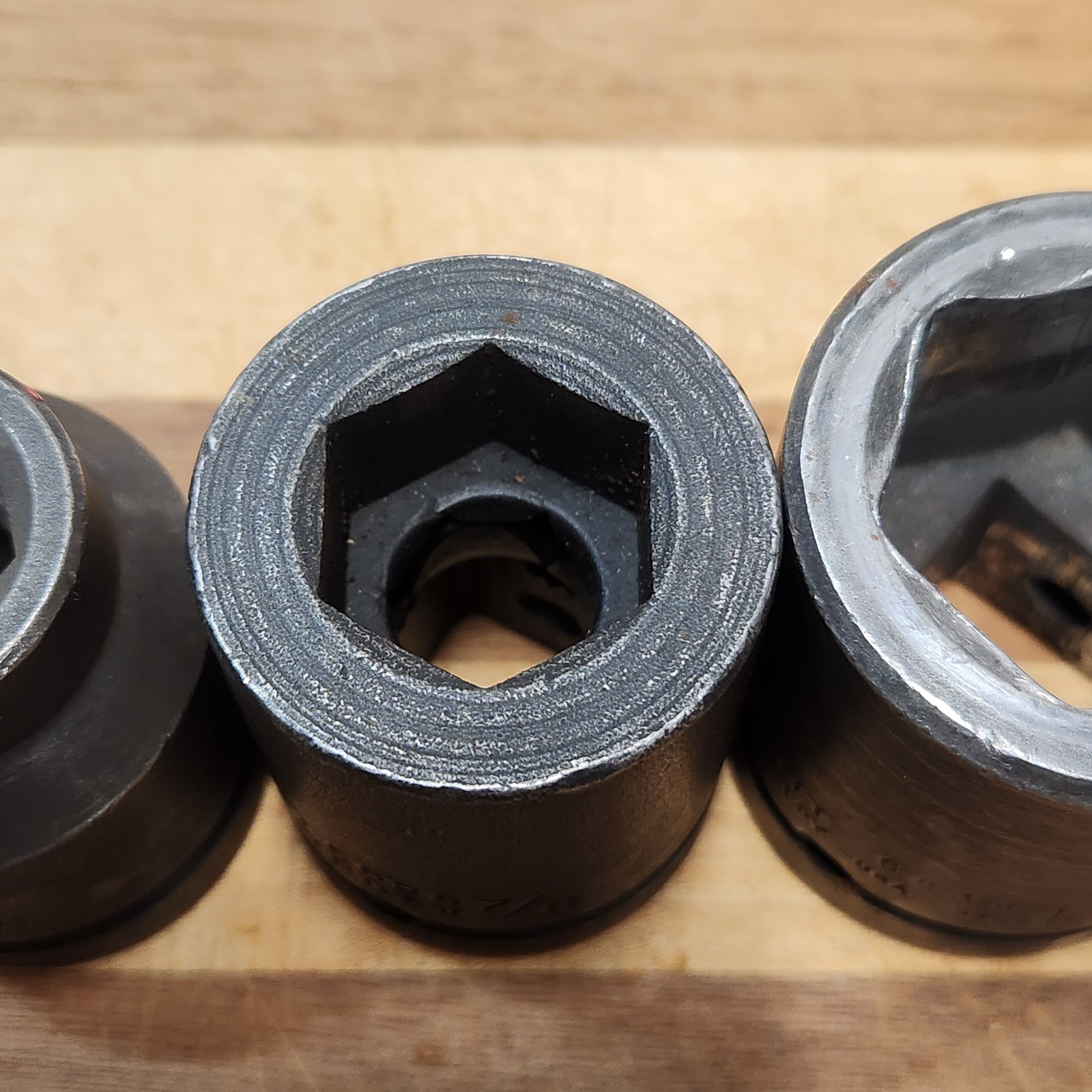 Wright & Proto 3/4 inch drive 6 point socket lot 1-3/8, 1-3/16, 7/8, 11/16, 9/16