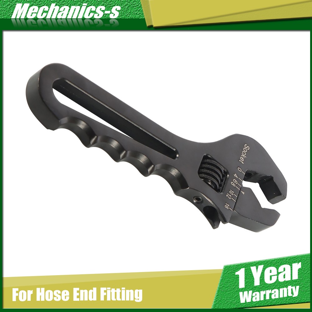 Black Aluminum Tool Spanner 3AN-16AN For Hose End Fitting Adjustable Wrench