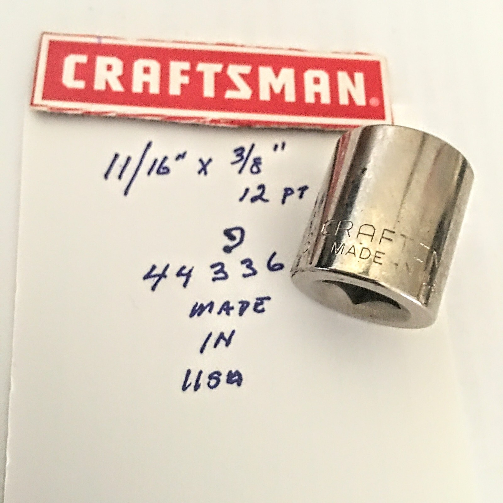 Craftsman 11/16″ x 3/8″ Dr Shallow Socket Pt G 44336 Made in USA