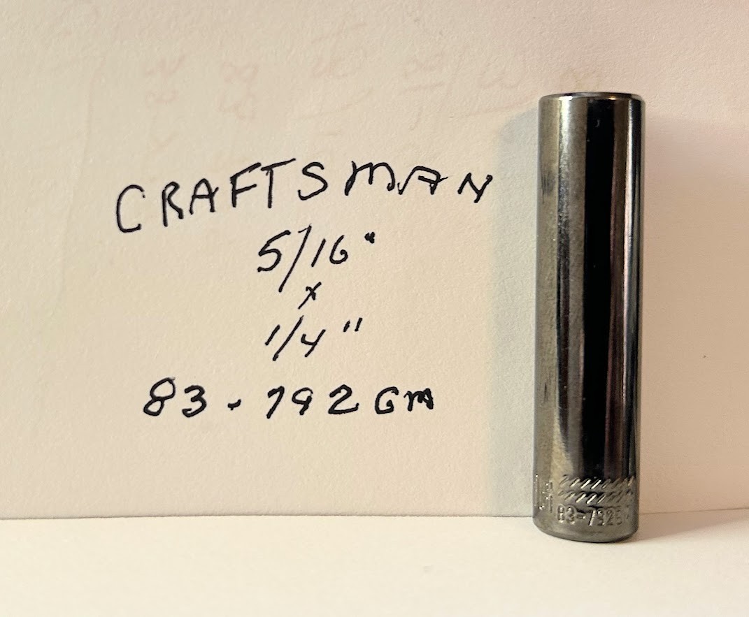 Craftsman  5/16″ x 1/4″ Dr Deep Socket 83-792GM Gunmetal Chrome 6 Pt Free Ship