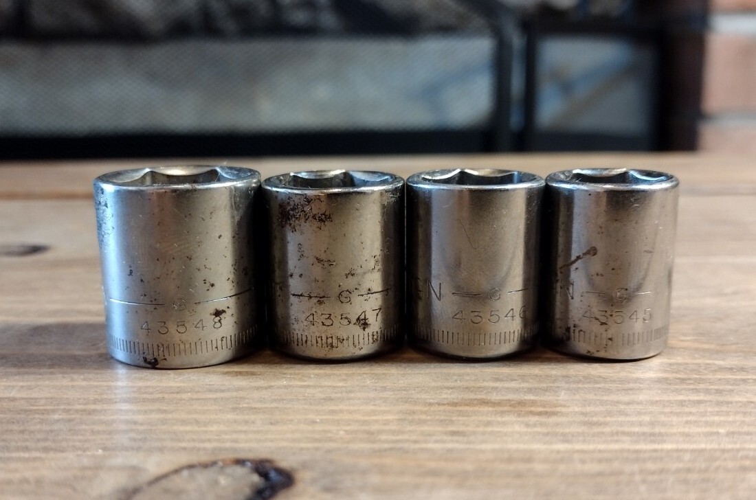 4-pc Craftsman -G- Metric 6 Point Shallow Socket 3/8″ Drive 13, 14, 15, 17mm
