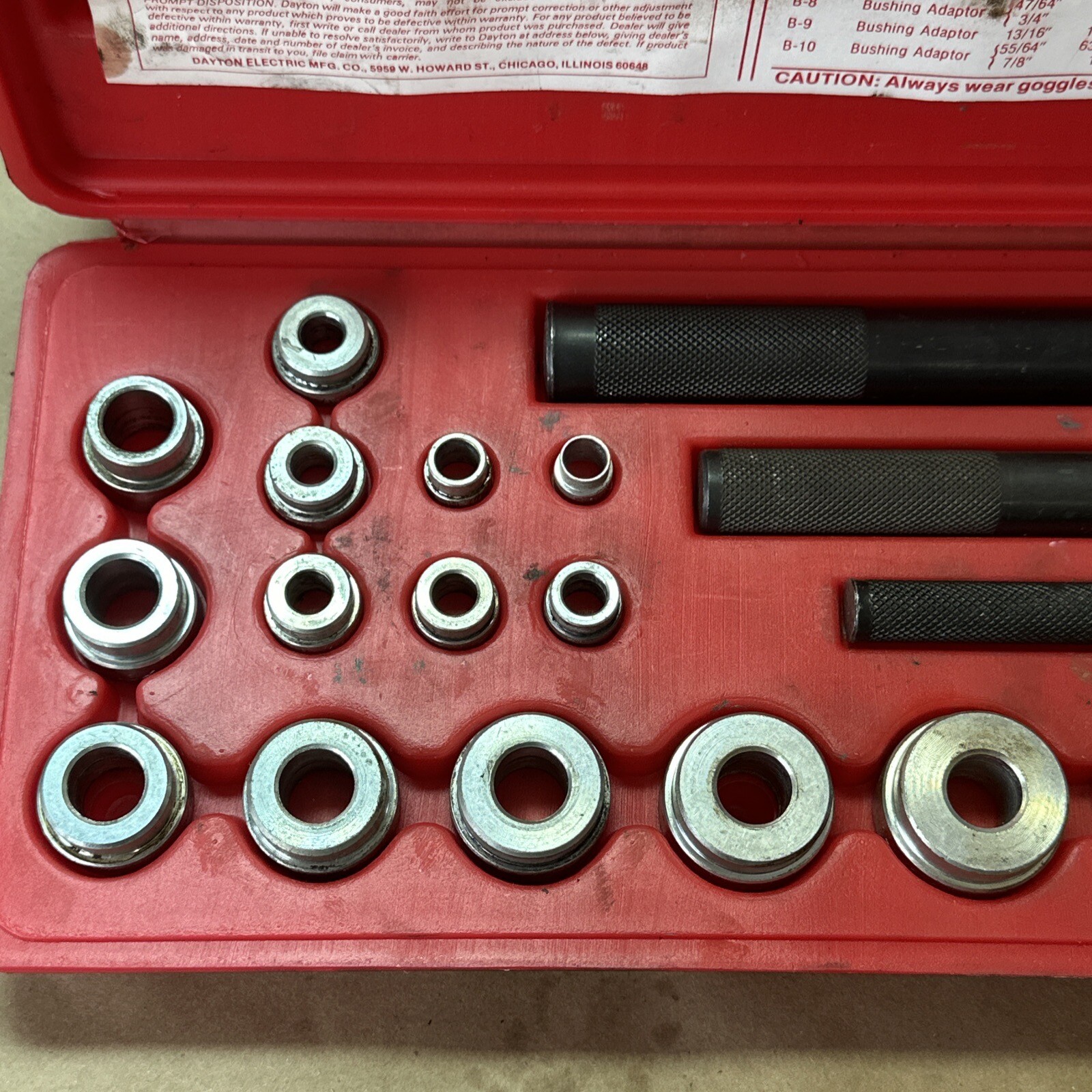 PREOWNED- Dayton 20 Piece Bushing Removing & Inserting Set No. 4X083A + WARRANTY