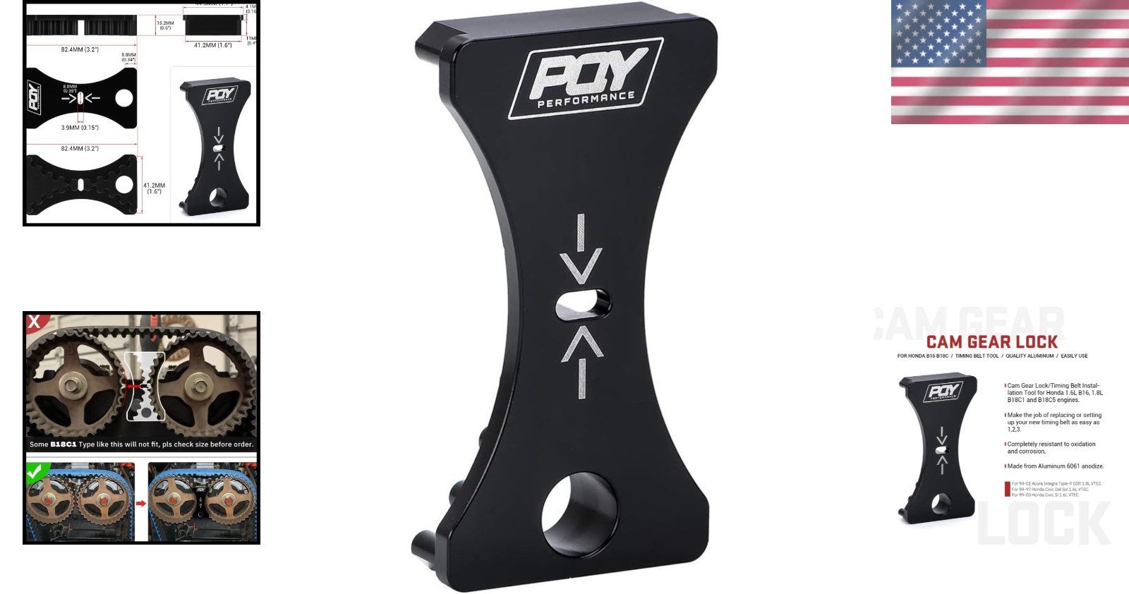 Lightweight Engine Cam Gear Lock Timing Tool for Easy Installation – Black
