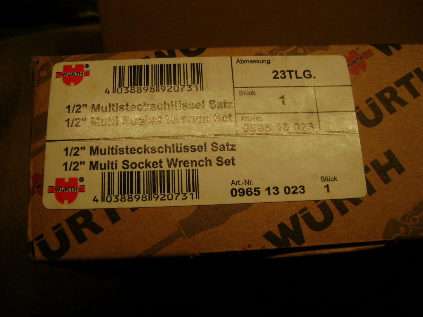 Wurth Zebra 1/2 Inch Multi Socket Wrench Assortment 23 Pieces 096513023 10-32MM