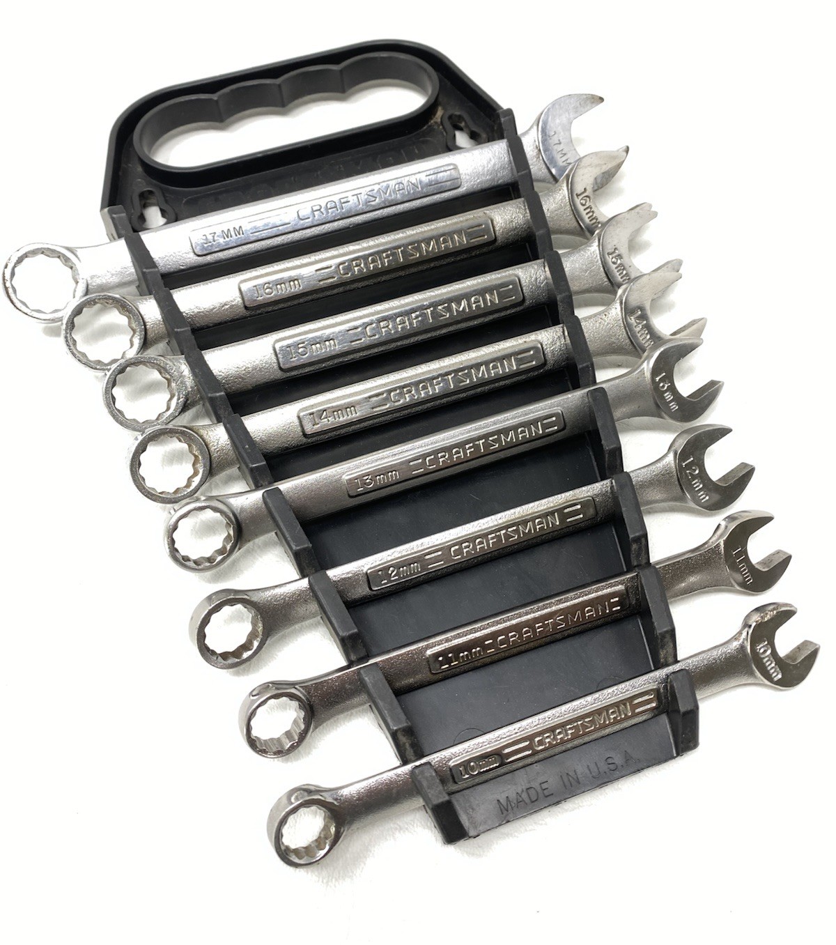 Vintage Craftsman USA Made Metric Combination Wrench Set 8pc Set 10-17mm Clean!