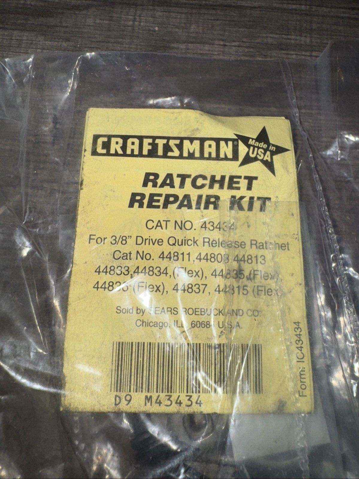 NEW OEM Sears Craftsman USA 43434 Ratchet Repair Kit 44808 44811 Quick Teardrop