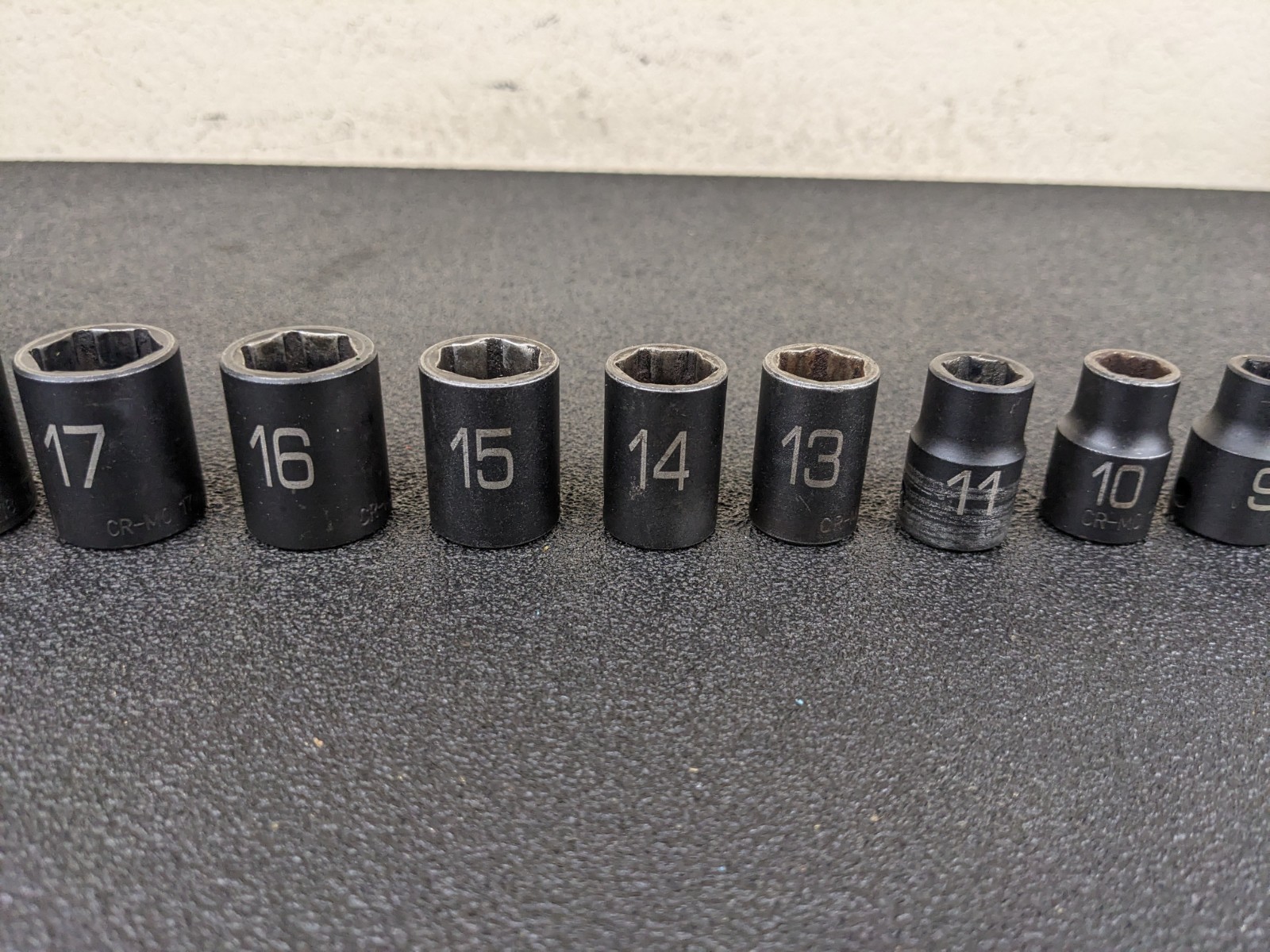 #bo195 Matco Tools ADV 3/8 Drive Short Shallow Impact Socket Metric 6 Point Set
