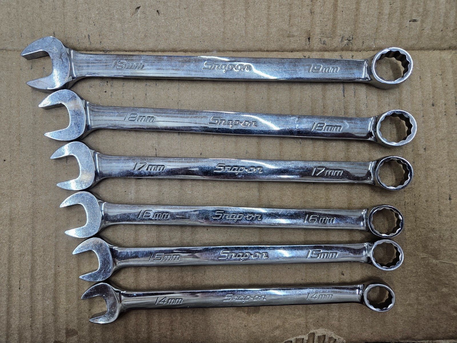 Snap-on Metric Combination Wrench Lot 14mm-19mm USA OEXM Series