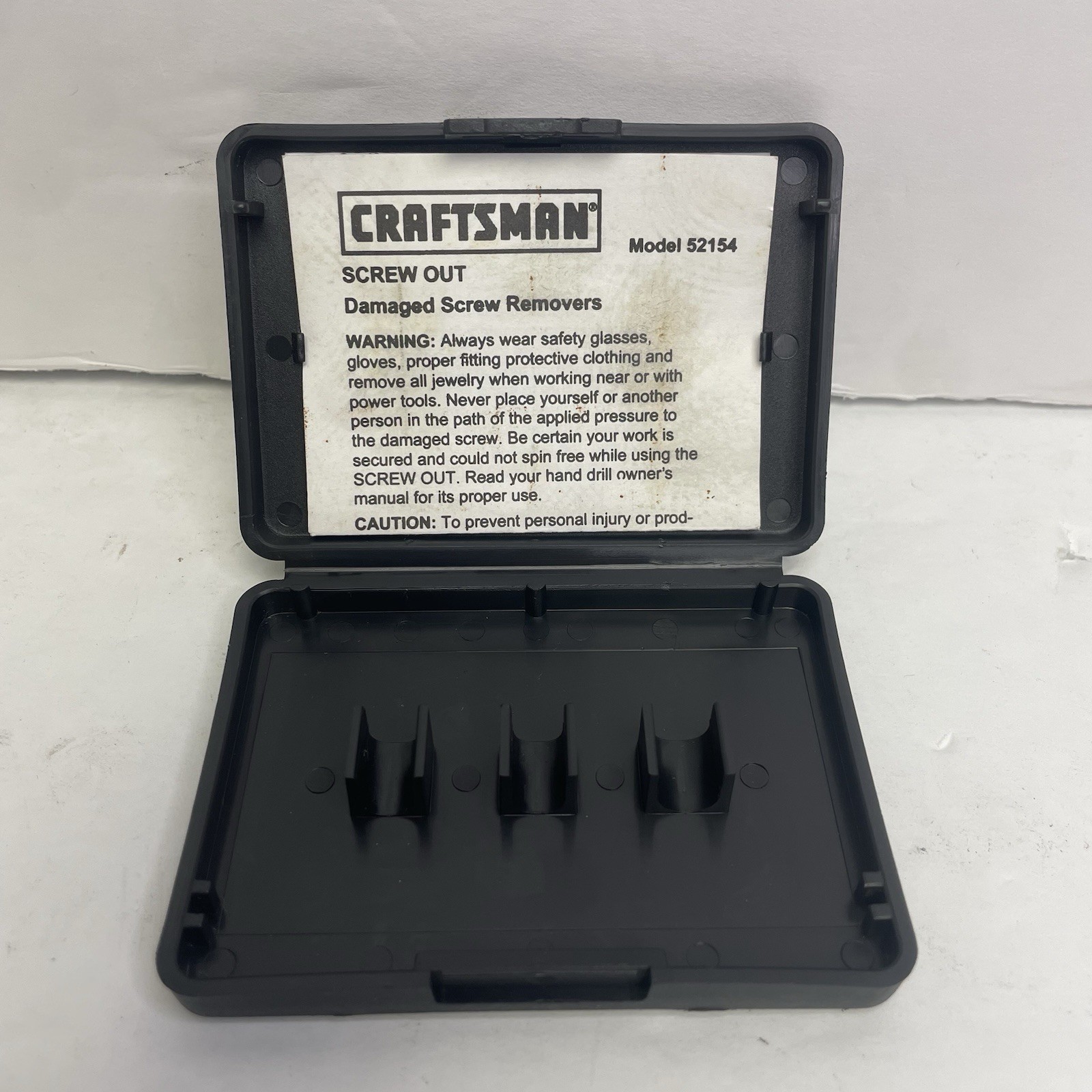 Craftsman 3 piece screw-out damaged screw removers 52154 – case only – made USA