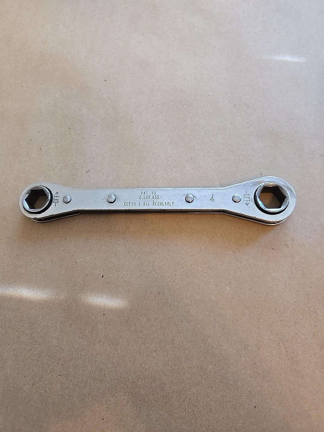 Mac Tools 13MM-14MM 6PT Metric Chrome Ratcheting Box Wrench USA RWM1314