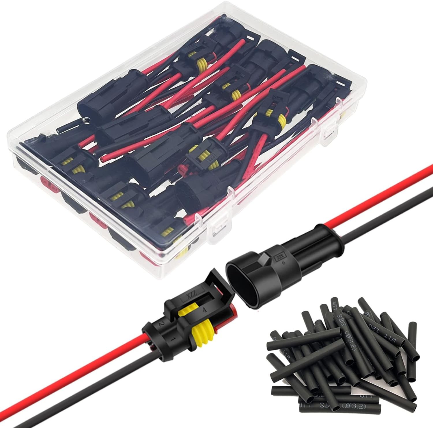 10 Kit 16 AWG 2 Pin Connector Car Waterproof Wire Connectors 2 2pin