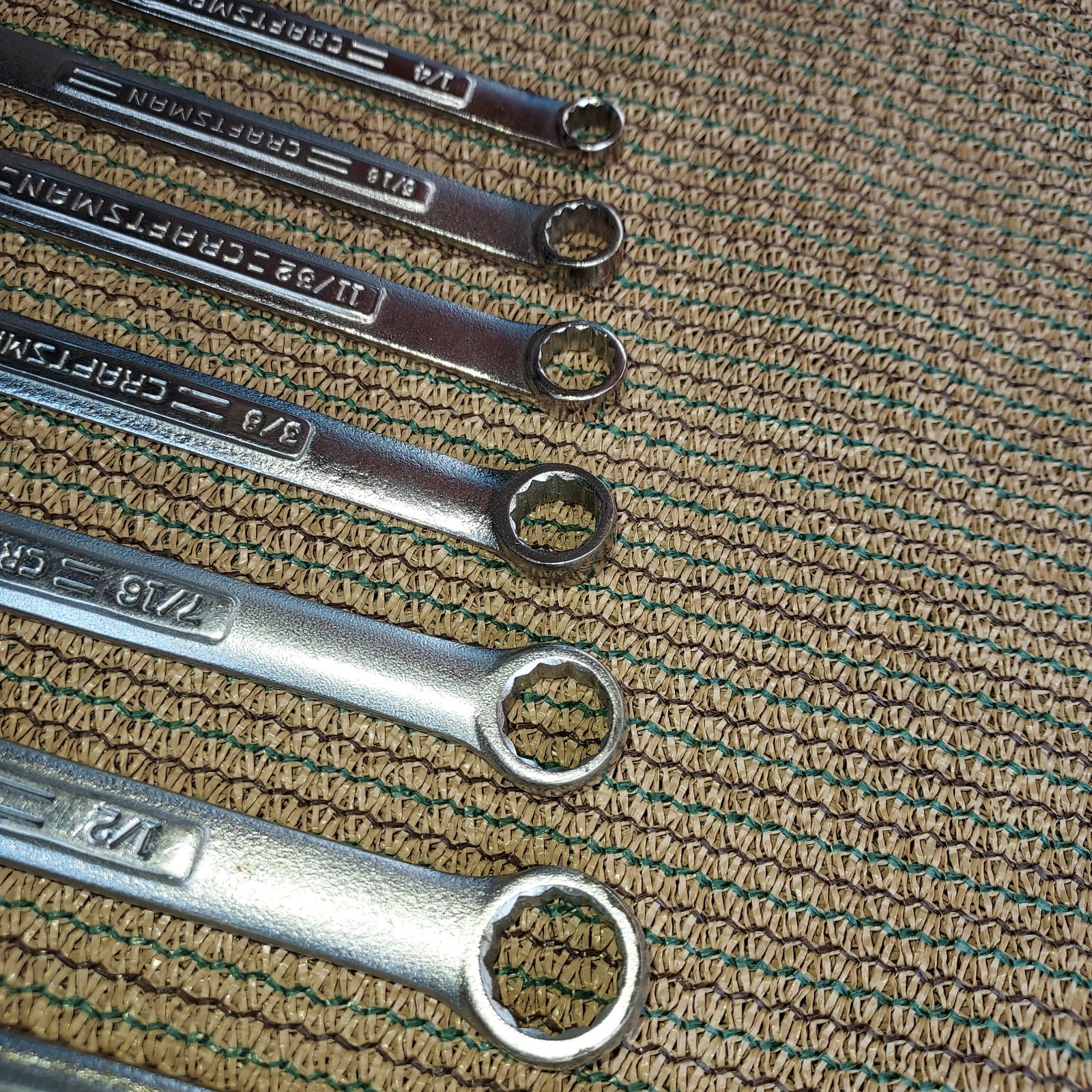 Vtg Craftsman 10 piece SAE combination wrench set 1/4″-13/16″ USA made -VA-VV-V