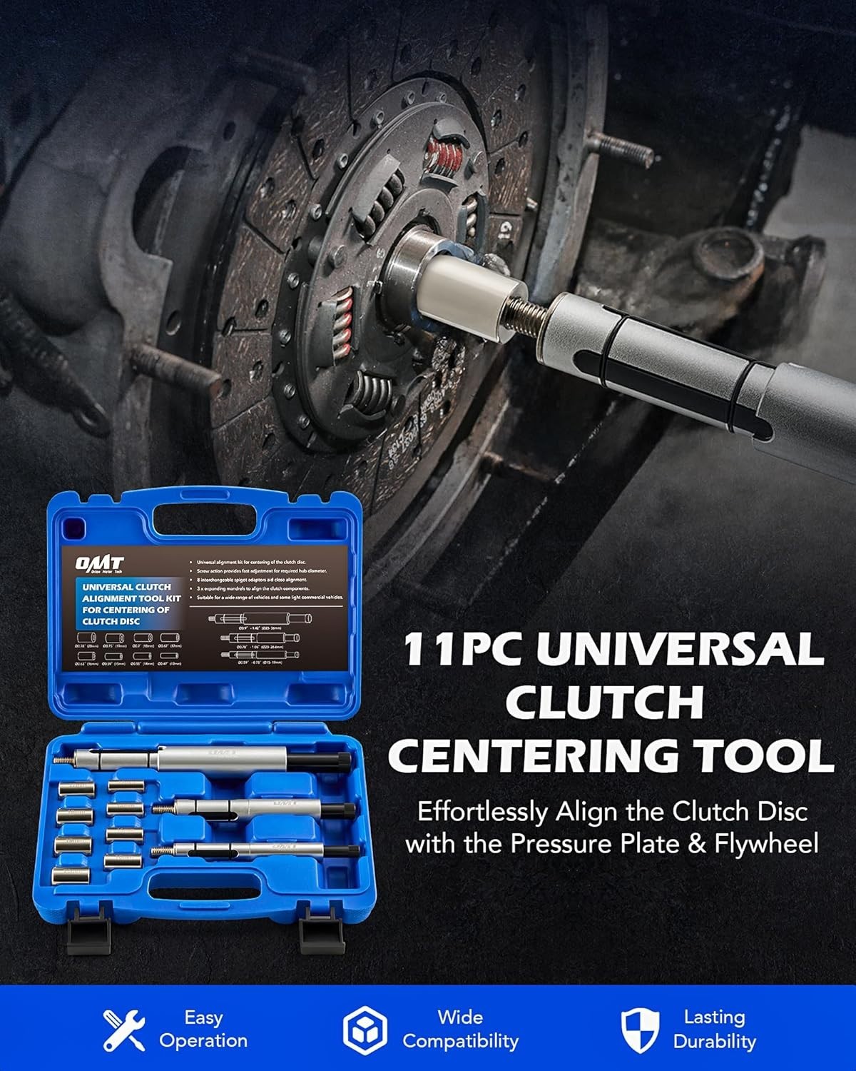 11pc Universal Clutch Centering Tool Set for Car and Light Truck Alignment