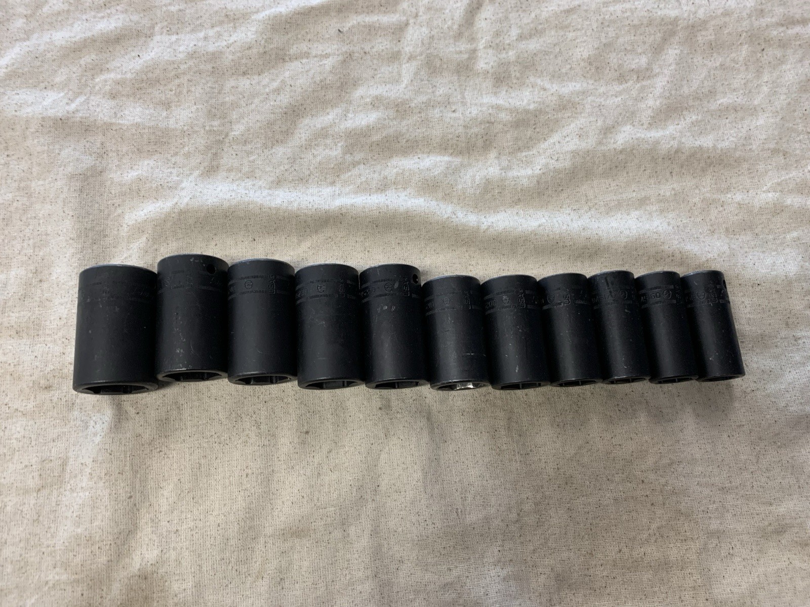 Snap-on 312IMMS 11pc 1/2” Drive 6pt Metric Semi-Deep Impact Socket Set 15-27mm