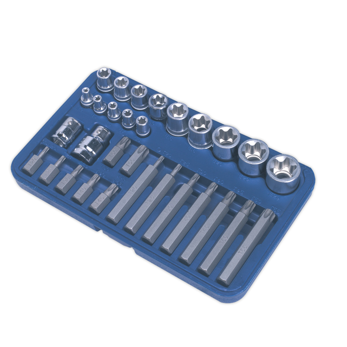 Sealey 30pc 1/4″, 3/8″ & 1/2″ Square Drive TRX-Star Socket & Bit Set AK619