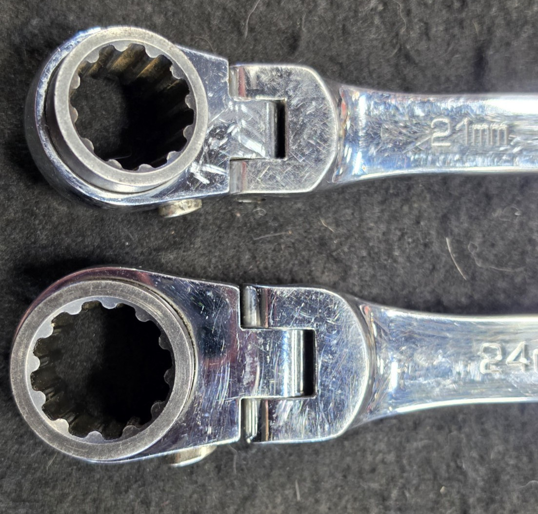 MATCO RRFXLM2122 & RRFXLM2425, METRIC,DOUBLE BOX FLEX RATCHETING WRENCH, PAIR