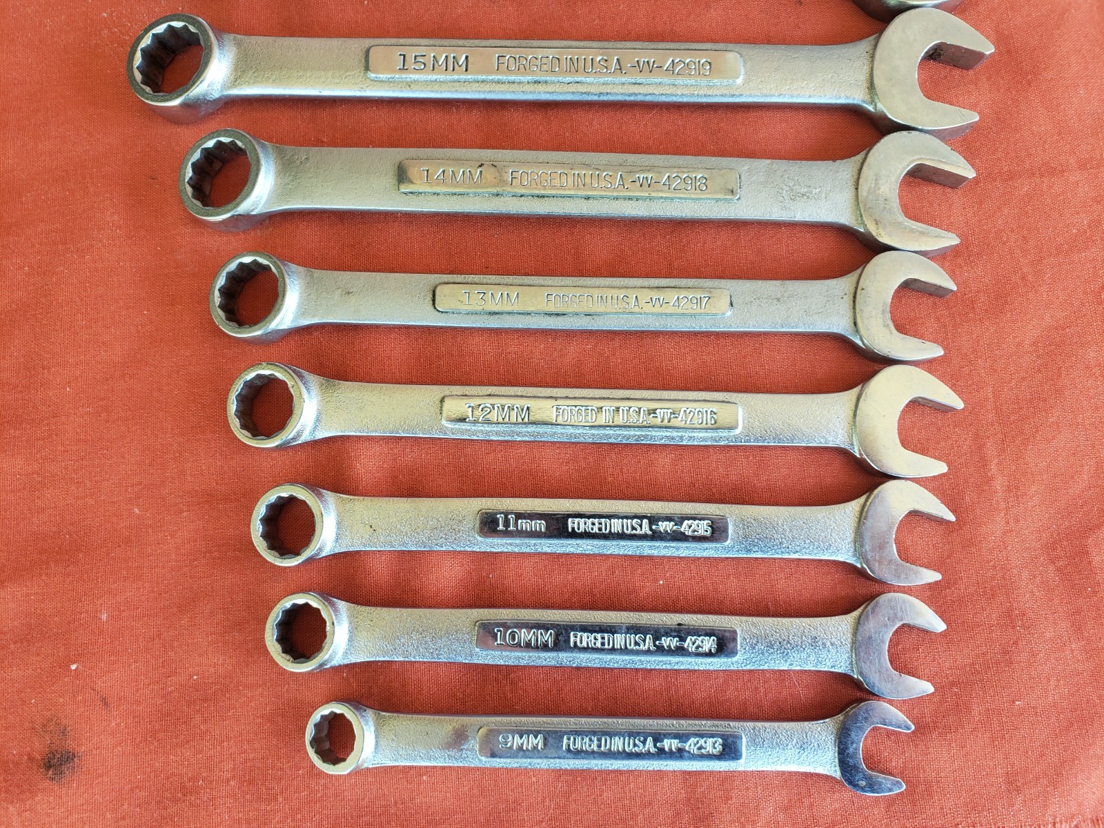 Set 13-Vintage Craftsman USA Metric Wrench Set VV -V 9mm- 22mm NO 18mm USA NICE