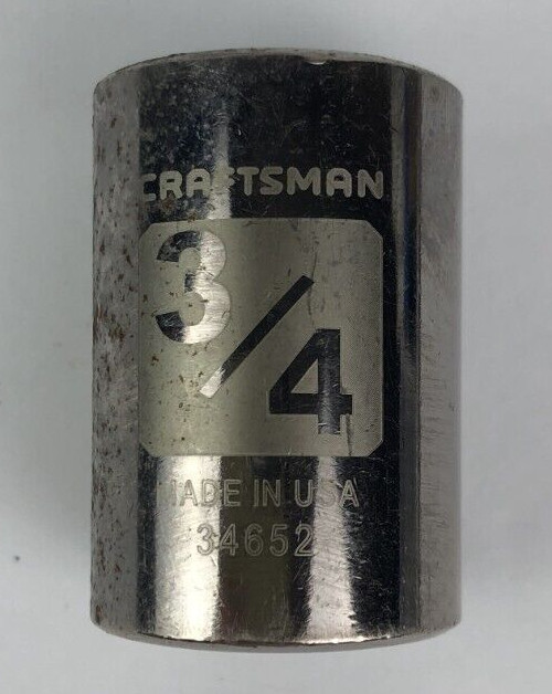 Craftsman 3/4″ 12 Point 1/2″ Drive Socket 34652 Made In USA