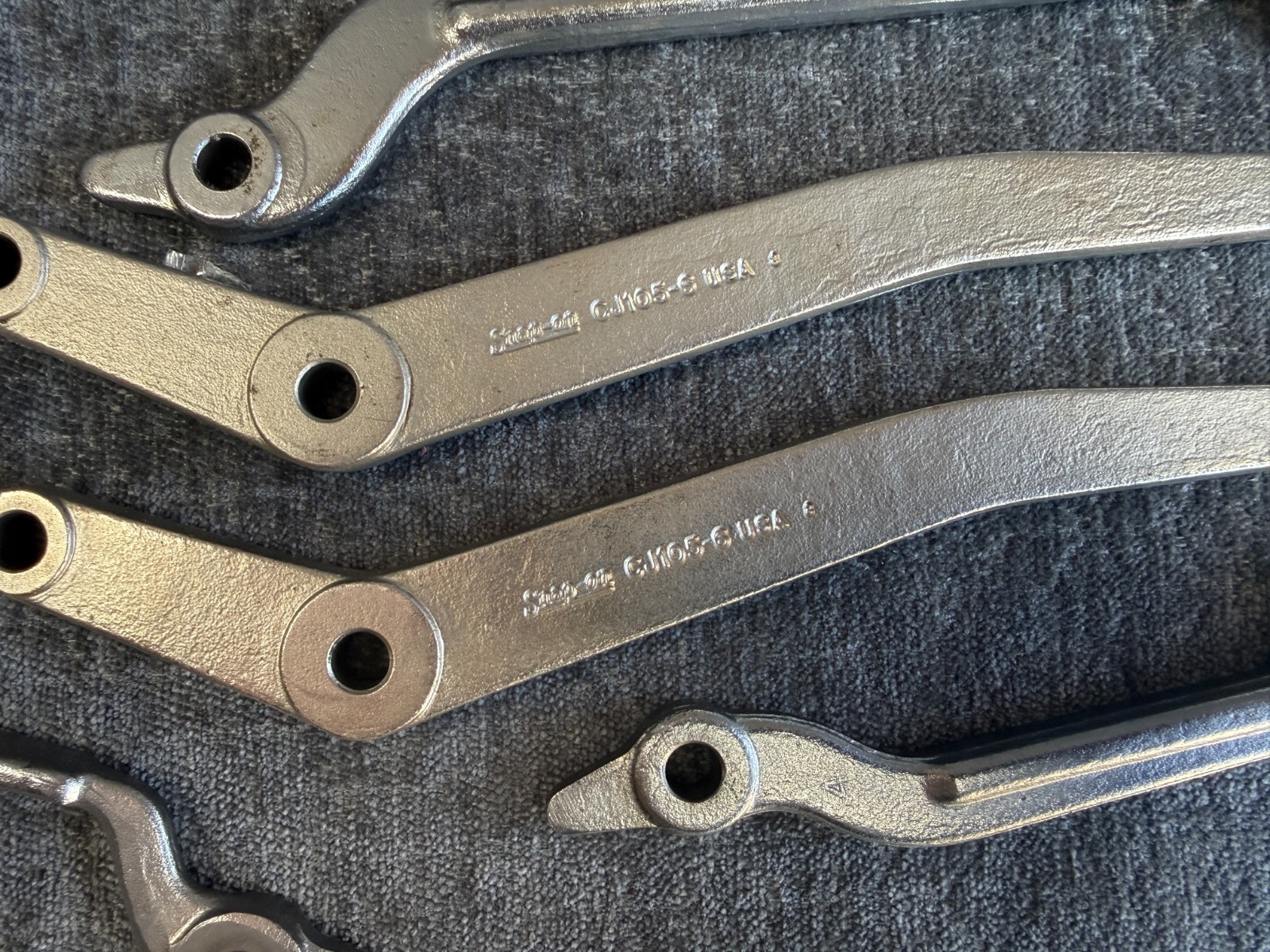 Lot of Snap On Tools CJ-105-6 x 2 Gear Puller Arms & Misc Unmarked Parts