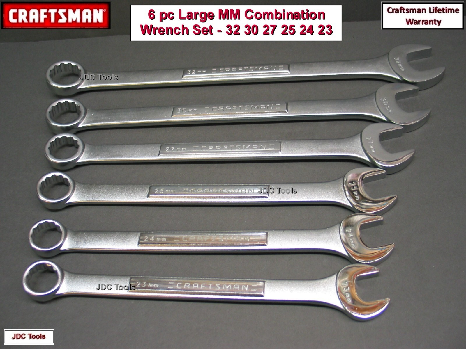 Craftsman 6 pc Large Metric Wrench Set 32 30 27 25 24 23MM