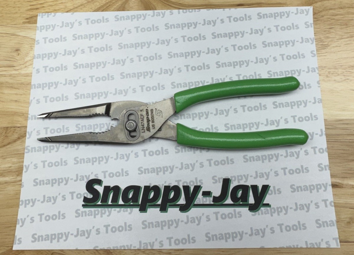 Snap-on Tools USA NEW GREEN 9″ Talon Grip Long Nose Slip Joint Pliers LN47ACF