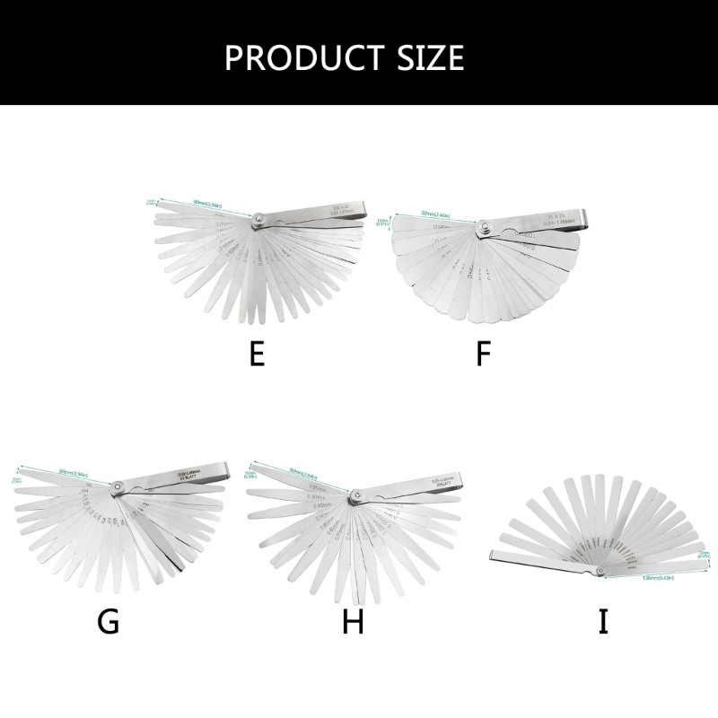Stainless Steel Feelers Gauges Set Measuring Tool for Engineering Woodworking