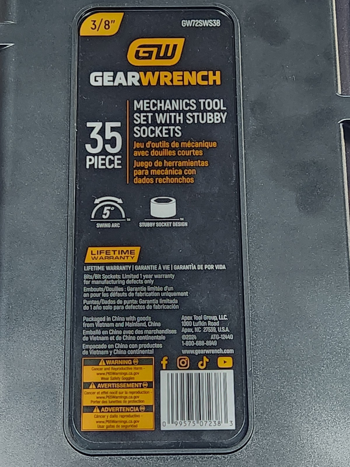 NEW! GEARWRENCH Mechanics Hand Tool Set GW72SWS38