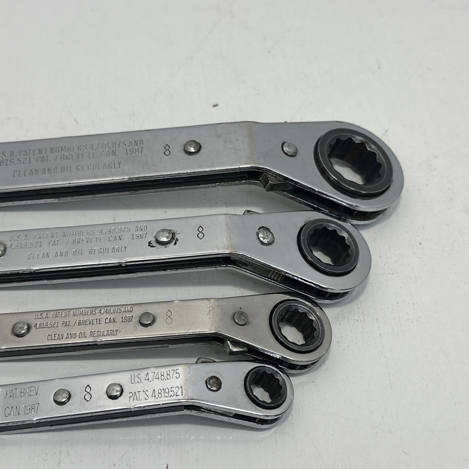 Blue-Point RYAM 4pc 25° offset ratcheting box wrench set EUC