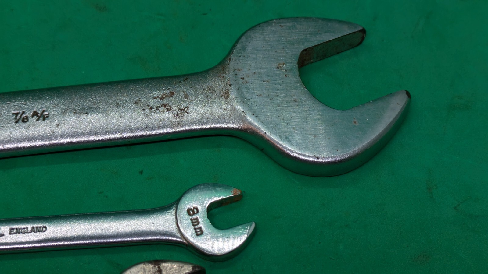 6 x BRITOOL Spanners. 5 x Open Ended, 1 x Combination. Metric and Imperial