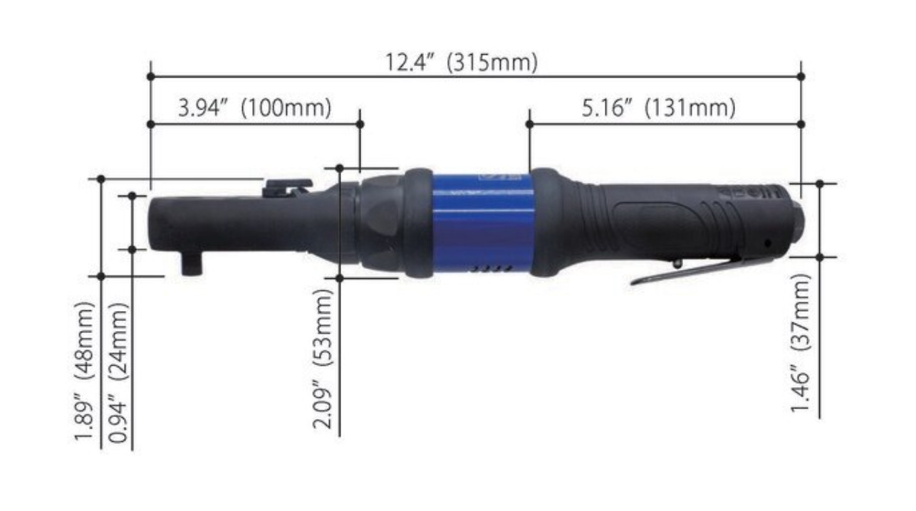 Sp Air Corporation Heavy Duty Pneumatic 1/2″ Sealed Flat Head Ratchet – CLOSEOUT